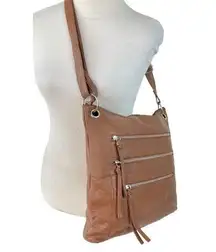 *Great American Leather Works Brown Cow Hide Crossbody Bag Medium Shoulder Purse