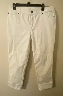 NWT Chico's Platinum Denim Ultimate Fit White Crop Jeans Size 1 33" Waist