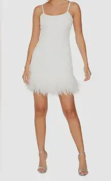 LIKELY Mari Dress - Feather Trim Cocktail Minidress