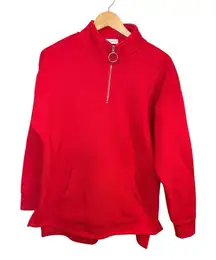 Eye Candy red pullover sweatshirt fleece cozy basic top women’s size L
