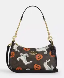 Coach Teri Shoulder Bag In Signature Canvas With Halloween Print # CCE71