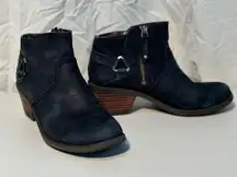 Teva Black Leather Ankle Booties Women’s Size 7.5 Moto Western Boho Chic Boots