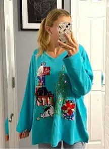 Vintage Cat Christmas Sweater Crewneck