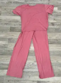 We Wander NWT Stitch Fix Pink Lounge Set Short Sleeve Top Full Length Pants Q50