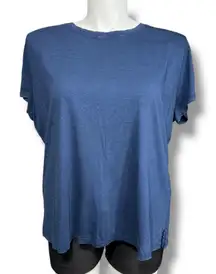 Maurices Womens TShirt Pullover Short Sleeves Crew Neck Split Side Seams Blue 1X