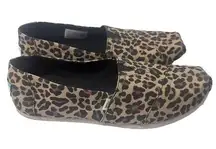 TOMS Womens Alpargata Flats Leopard Cheetah Print Cloud Bound Slip On Shoes 7W