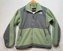 The North Face Denali Fleece Jacket Sage Green Gray Full Zip Logo Women's Small