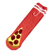 Old Navy Pizza Cozy Socks Fuzzy Crew Socks Women Orange One Size