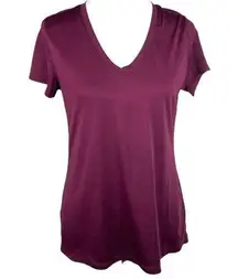 Champion Athletic V Neck Short Sleeve T Shirt Burgundy Size Large
