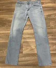 AG Adriano Goldschmied The Natalie Slim Straight Chambray Denim Jeans Size 28