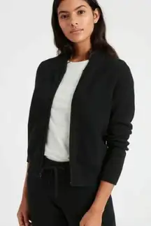 Banana Republic Lenzing Classic Black Knit Bomber Jacket Size Large NWT