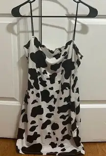 SheIn Cowprint square neck mini dress