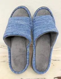 Isotoner Women's Slide Slippers Blue Memory Foam House Shoes 9.5–10
