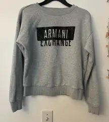 Armani Exchange Women’s Heather Gray Crew Neck Sweater — Size S