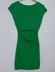 Wilfred Free Cut-Out Knit Mini Dress In Green Size Large