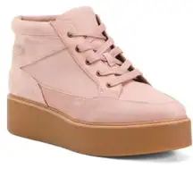 ZODIAC Siona Faux Suede Platform Booties Pink Nougat 7.5 NEW