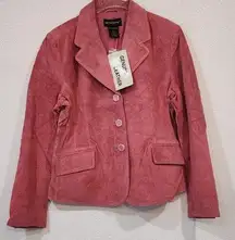 Metrostyle Pink Barbiecore Shaped Suede Jacket Size 12