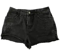 Honey Punch Black Denim Shorts Size Small