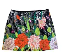 RARE 90s Vintage  Retro Floral Mini Skirt Statement Luxury Designer