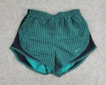 Nike Dri-Fit Swimwear Trunk Shorts Womens XS Black Green Elastic Waist Logo