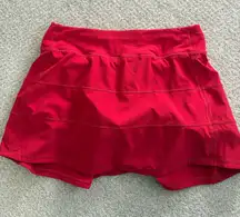 Red Lululemon Pace Rival Skirt Tall
