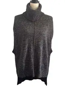 BCBGMaxAzria Charcoal Grey Cowl Neck Sleeveless Sweater Vest Tunic size XS / S