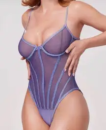 NWT  X Lana Rhoades Denim Pipe Dream Bodysuit