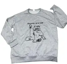 Karma is a Cat sweatshirt XL gray