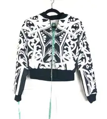 MISTRESS ROCKS Black White Sugar High Bomber Jacket Size Small