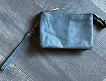 , Faux Leather, Gray, 3-Pocket, Wristlet. 4.25 by 6.5 inches.