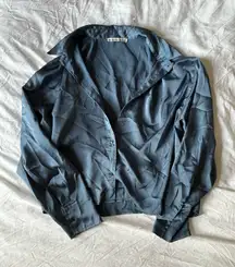 Abercrombie Satin Button Down Blouse Blue
