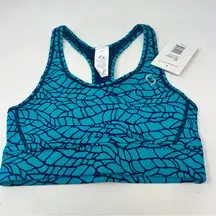 Moving Comfort Switch it up Racer sports bra in Azure woven size XS NWT