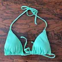 BECCA Adjustable Halter Triangle Bikini Top in Pale Green Size Small NWOT