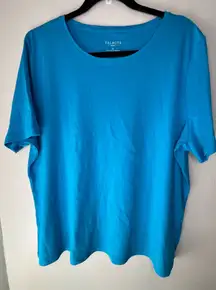 Talbots Blue Short Sleeve Relaxed T-shirt 100% Cotton Women’s Size 2X