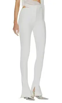 MUGLER Slim Fit Pant in Snow 38 Womens Cut out Waist Trousers Legging