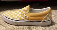 Yellow And White Checkers Slip On