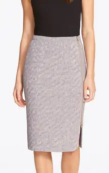NEW J. Crew sz 00 Womens‎ Tweed Purple Metallic Full Zip HighWaist Pencil Skirt