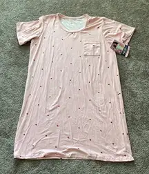 Tru Fit Pink Heart Dotted Super Soft Night Shirt SIZE S