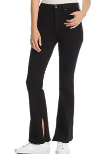 Rag & Bone Bella Slit Hem Flared Frayed Worn Black Jeans High Rise 27