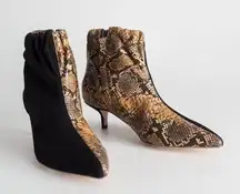 🆕 & Other Stories Gathered Kitten Snake Print & Suede Pointed Toe Heels Size 37