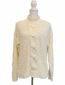Joan Harper Cable Knit Large Textured Sweater