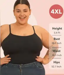 Woman’s Shapemint Shaper Scoop Neck Cami Black Size 4XL