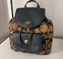 Coach X Jennifer Lopez Pennie Backpack 22 In Signature Shearling