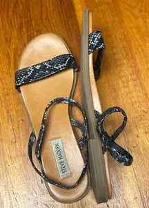 Steve Madden Black and Grey Snakeskin design Sandals