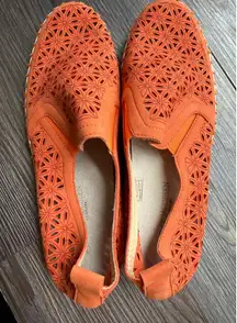 Ilse Jacobsen Denmark Woman's Size 39‎ Orange Slip on Perforated Shoes