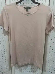 Lauren Ralph Lauren Womens TShirt Pink XL GUC Short Sleeve Crew Neck