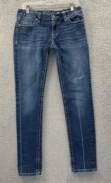 Miss‎ Me Low Rise Skinny Jeans Gold Sequin M Pockets Western Women's 30 x 31.5