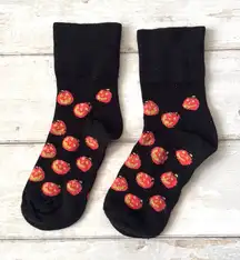 Halloween Jack-o’-lantern Pumpkin Crew Socks Black Orange OS Adult