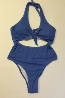 Women High Waisted Bikini‎ Sets for Women Tummy Control 1 Piece Blue Swimsuit XL