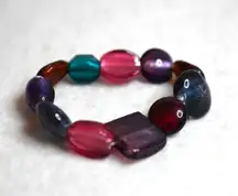 Retro Multi Color/Shapes Beaded Stretch Cottagecore Bracelet